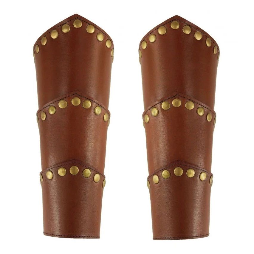 Brown Leather Pirate Arm Bracer |  Rivets