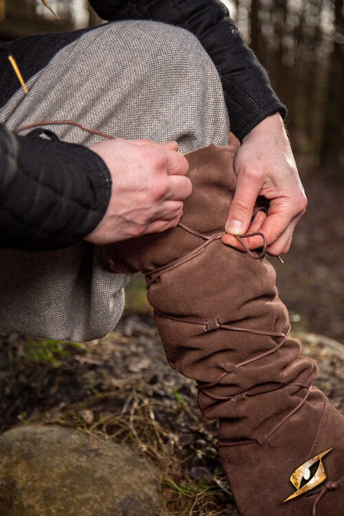 Gaiters in Black Suede Leather