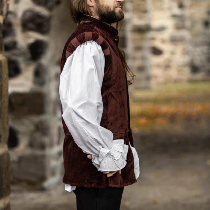 Pirate Captain's Velvet Vest in brown