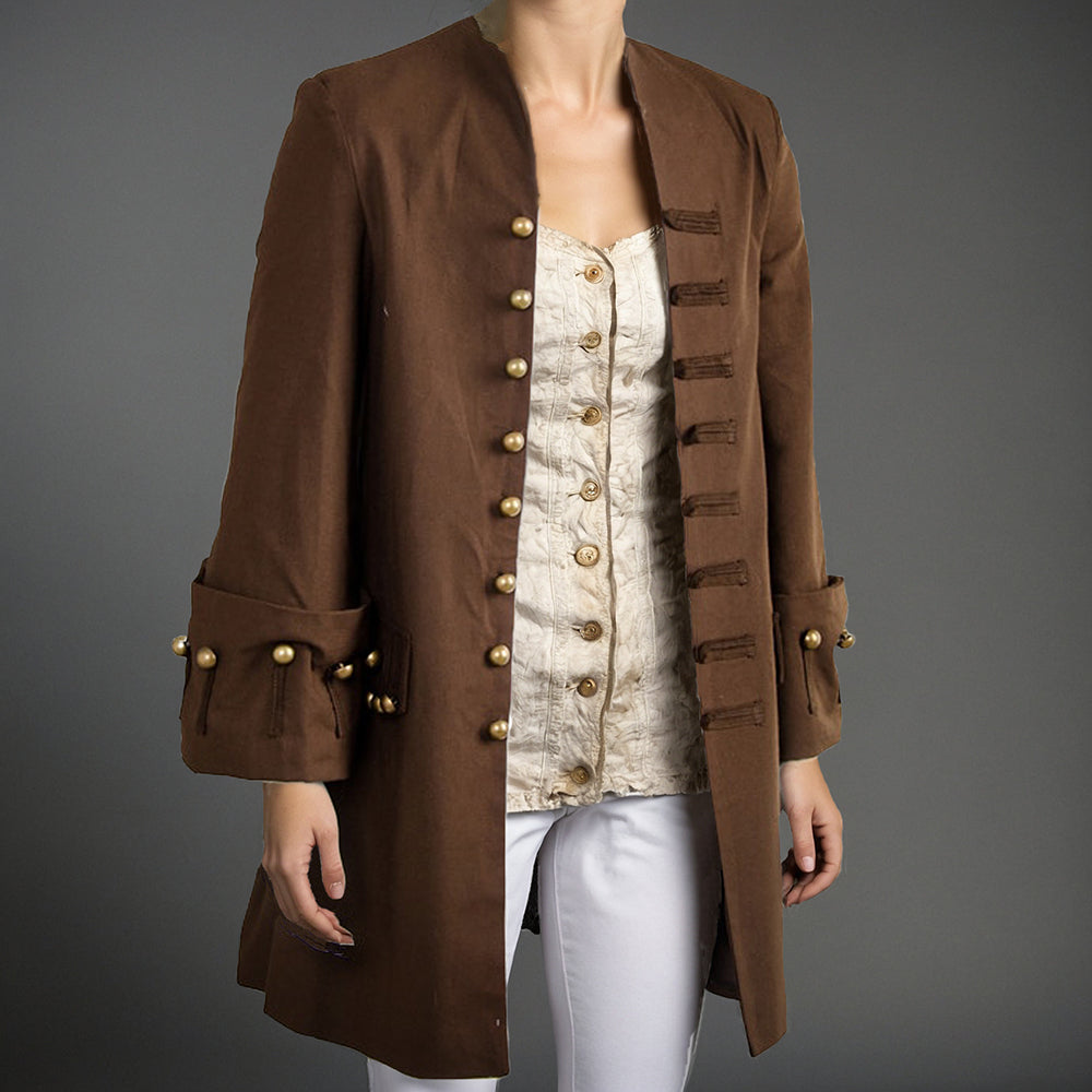 Women wearing brown pirate frock coat