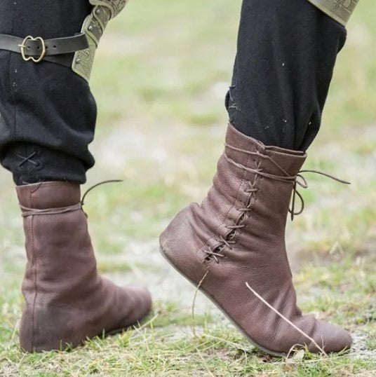 Pirate Boots - Brown Low Cut Lace-Tied