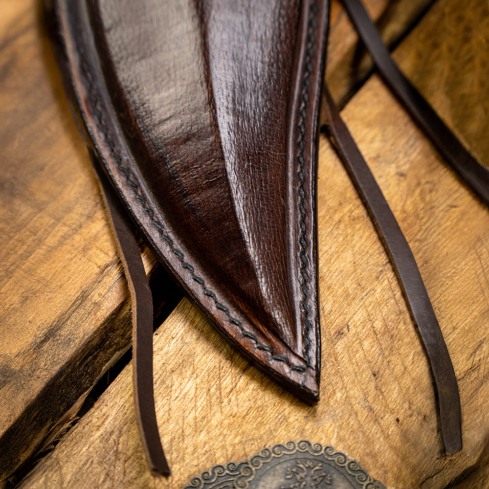 Genuine Leather Knife Scabbard close up