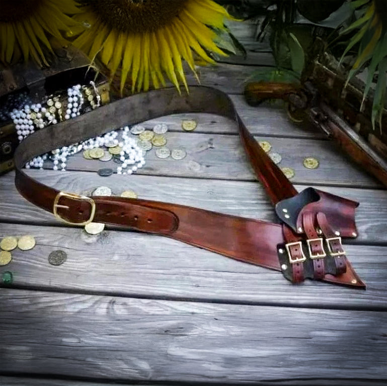 Sword and Pistol Buccaneer Baldric | Authentic Pirate Weapon Sling