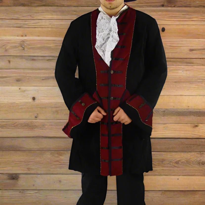 Calico Jack Pirate Frock Coat | Black Velvet