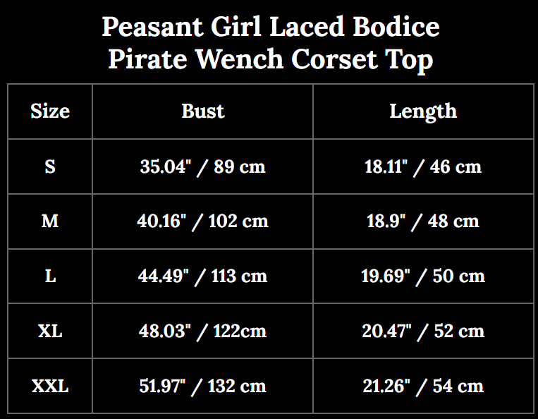 Peasant Girl Laced Bodice | Pirate Wench Corset Top