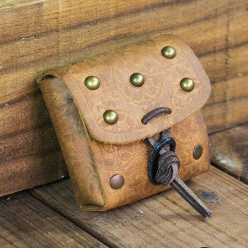 Leather Coin Pouch with Dice Game