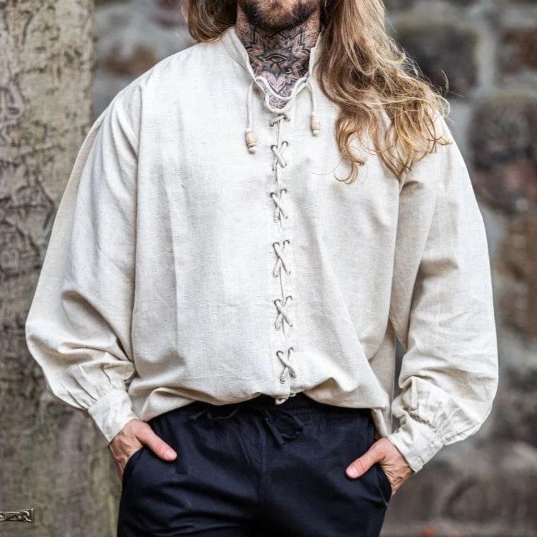 Laced Long Sleeve Pirate Shirt with Flared Sleeves