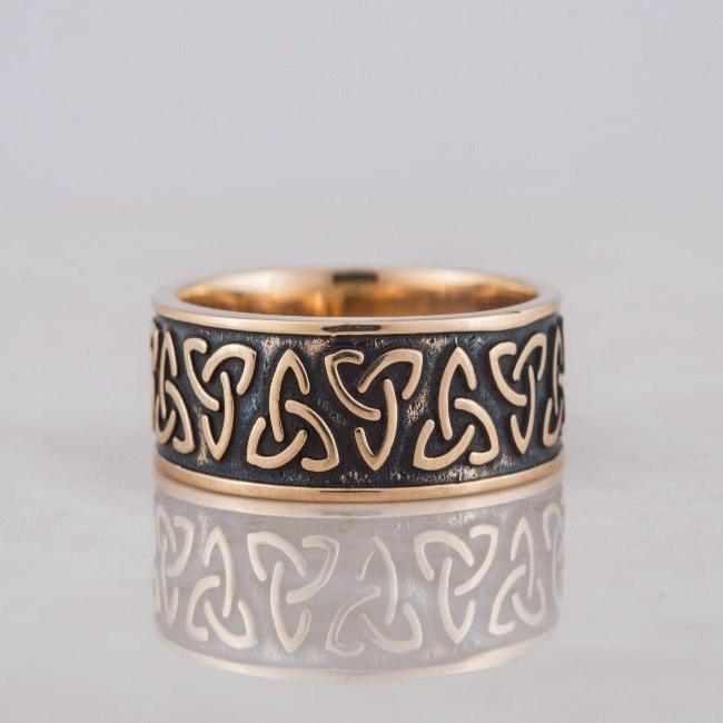 Triquetra Symbol Bronze Ring-4