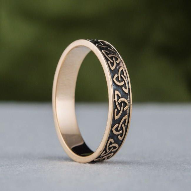 Triquetra Symbol Bronze Ring-5