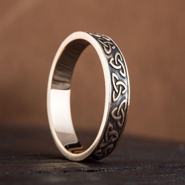 Triquetra Symbol Bronze Ring-6