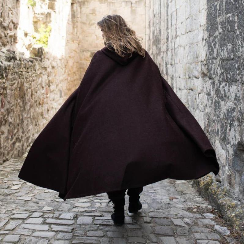 Wool Cloak With Metal Wolf's Clasp for Men or Women