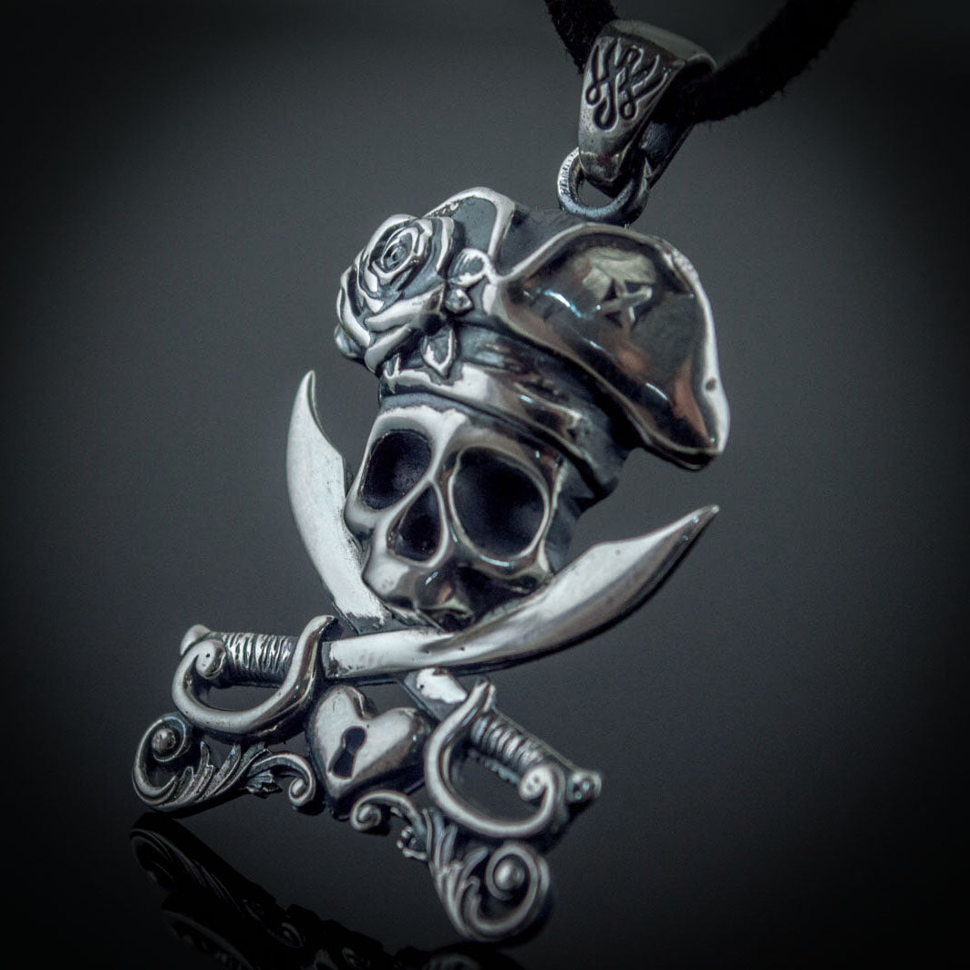 Silver Color sold Pirate Skull Necklace