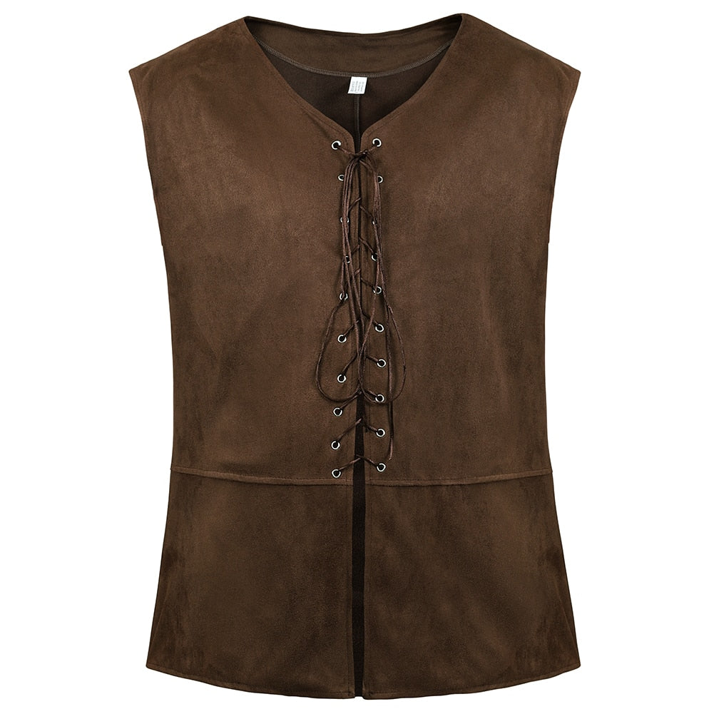 Sleeveless Lace-Up Pirate Vest | Authentic Seafarer's Attire