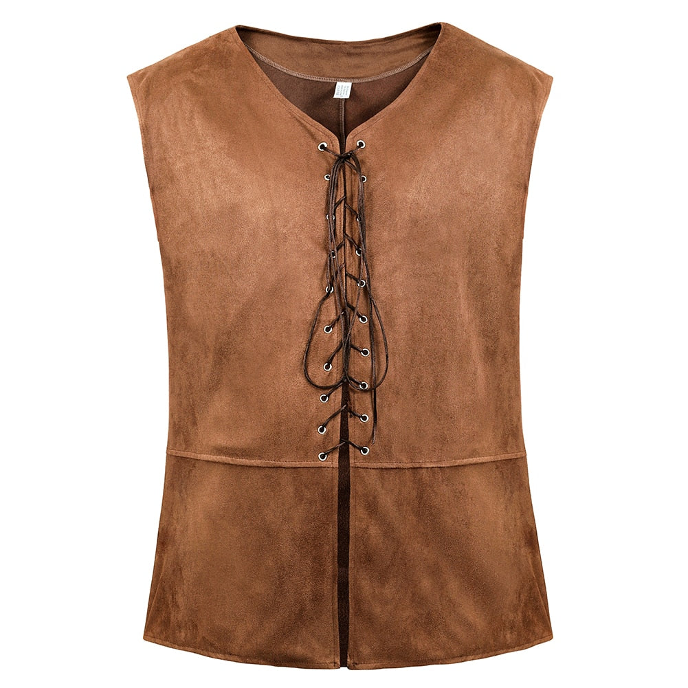 Sleeveless Lace-Up Pirate Vest | Authentic Seafarer's Attire