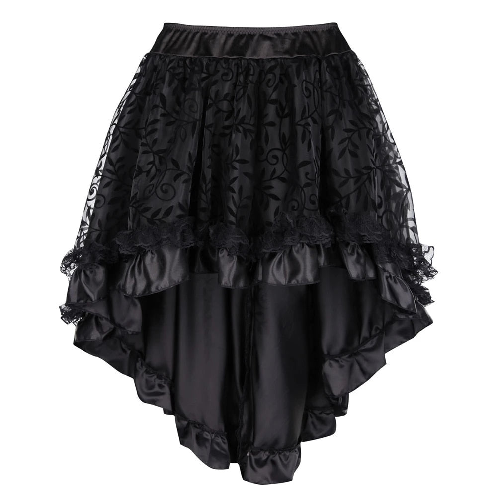 Pirate Lass Asymmetrical Skirt inblack