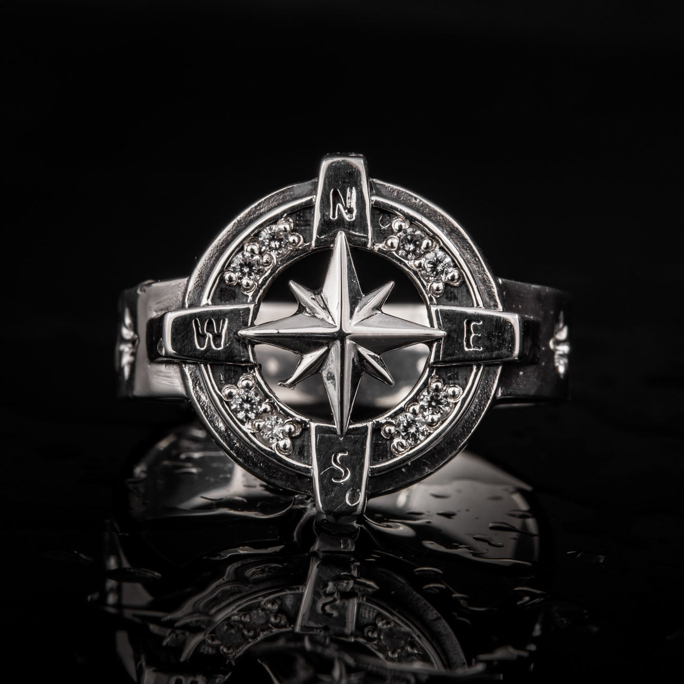 Sterling Silver Pirate Compass Ring