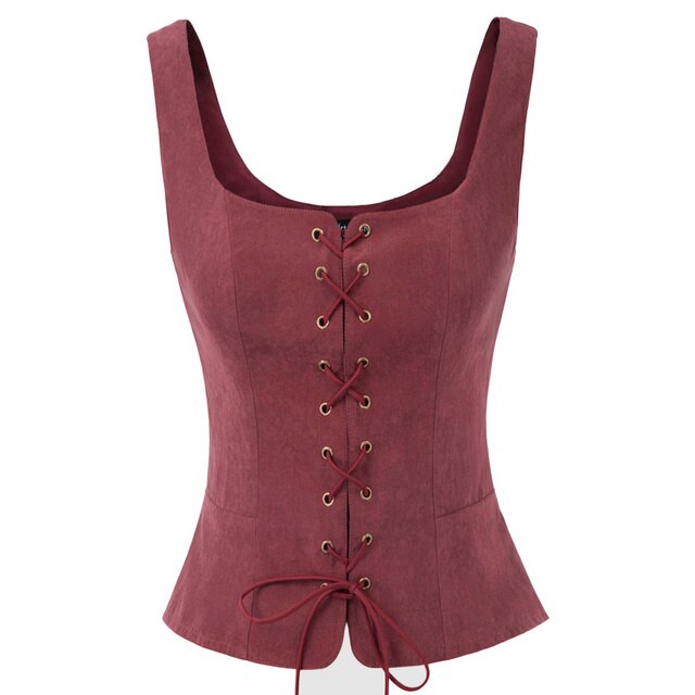 Peasant Girl Bodice in wine color