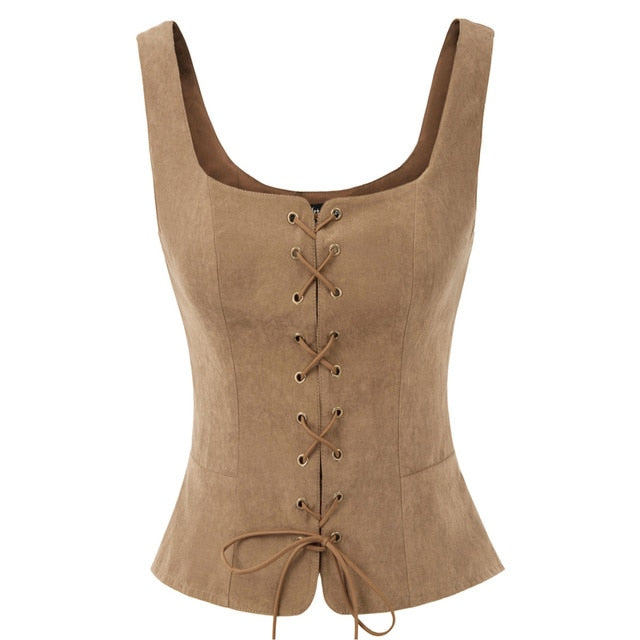 Peasant Girl Bodice in camel