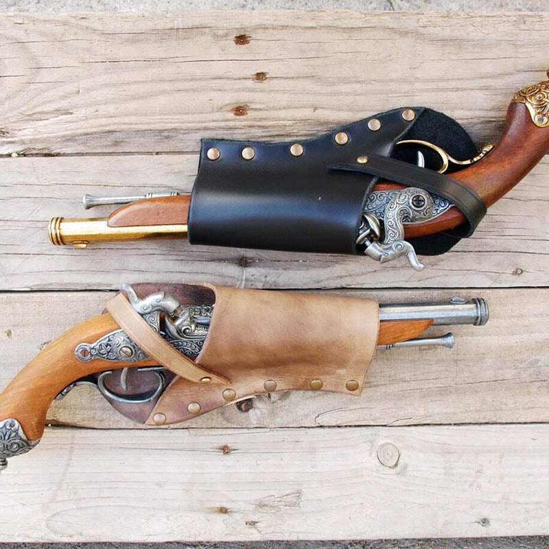 Pirate Pistol Flintlock Holster (shown with flintlock pistols)