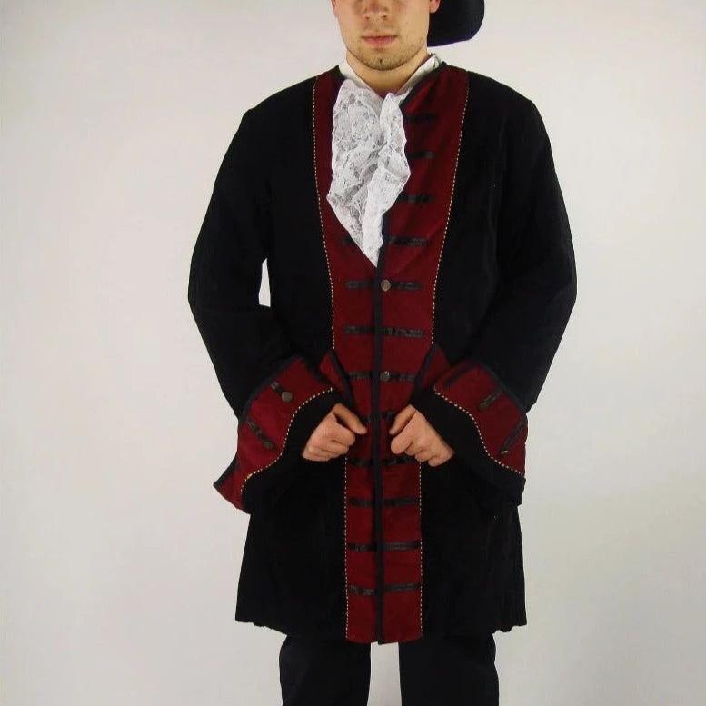 Blackbeard Pirate Coat in black