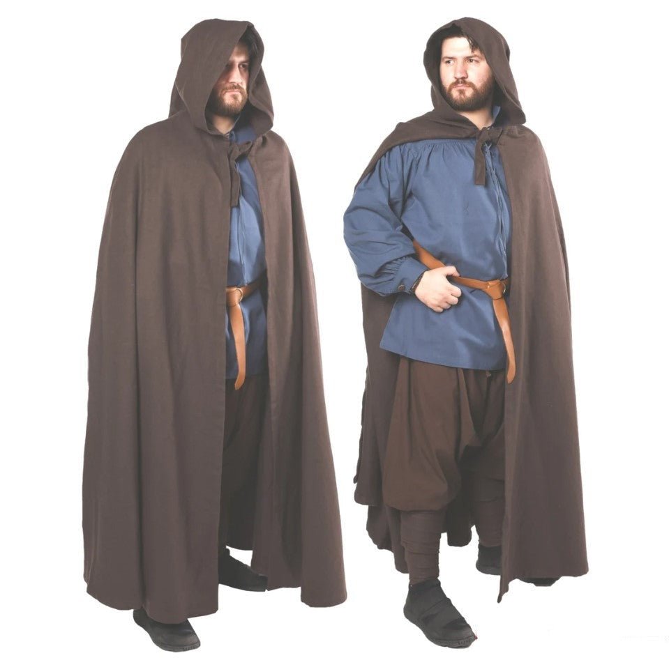 Pirate Woolen Hooded Cape in Brown