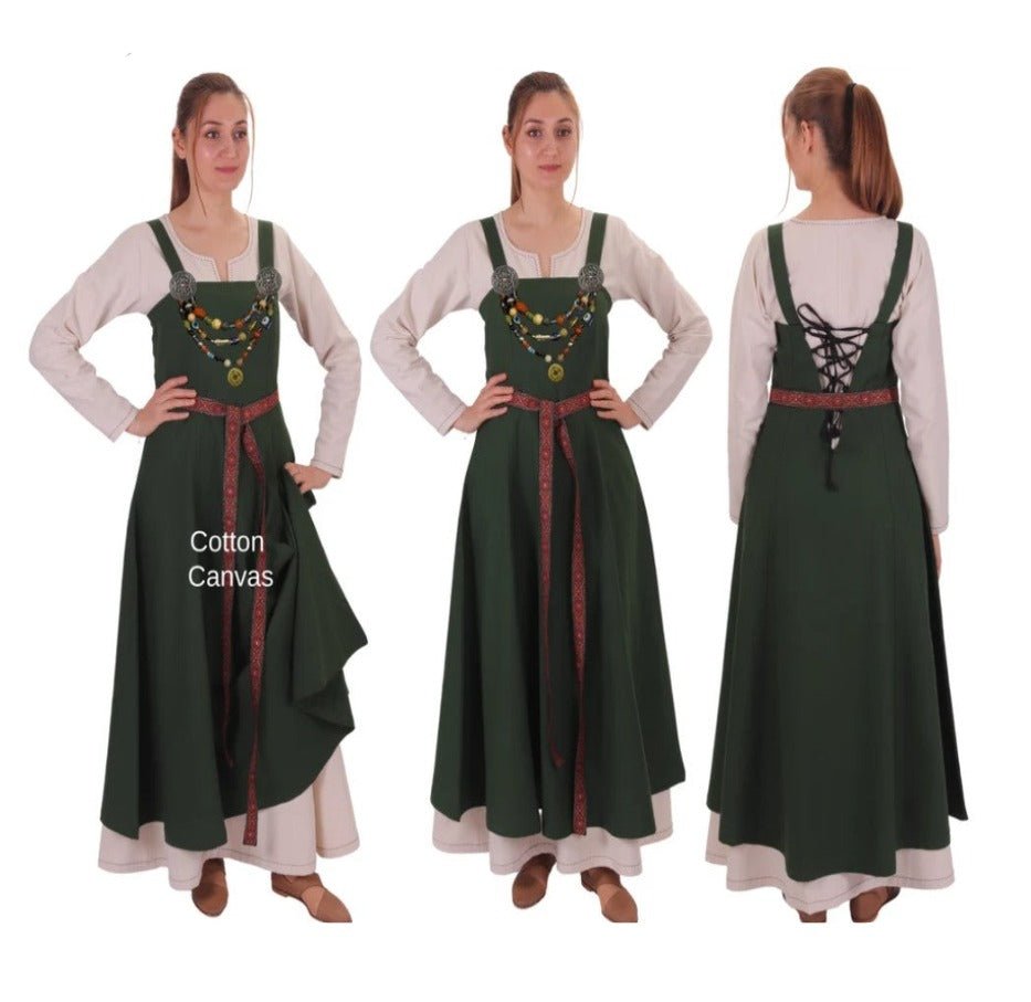 Green Women's Apron Over Dress